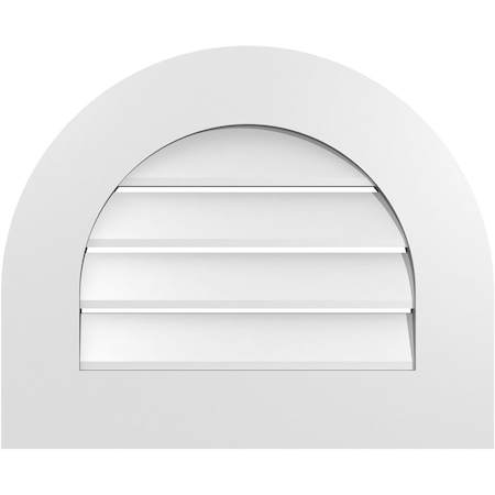 Ekena Millwork Round Top Surface Mount PVC Gable Vent: Functional, w/ 3-1/2"W x 1"P Standard Frame, 22"W x 18"H GVPRT22X1801SF